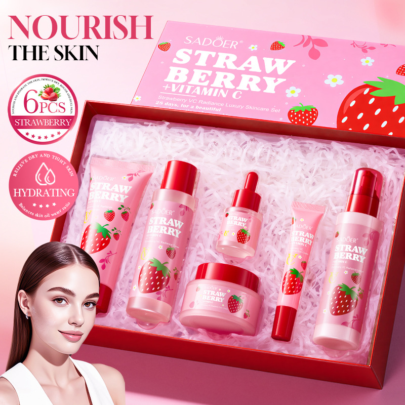 Luxury Skincare Sets - Çilek VC Aydınlatıcı Lüks Bakım 6
