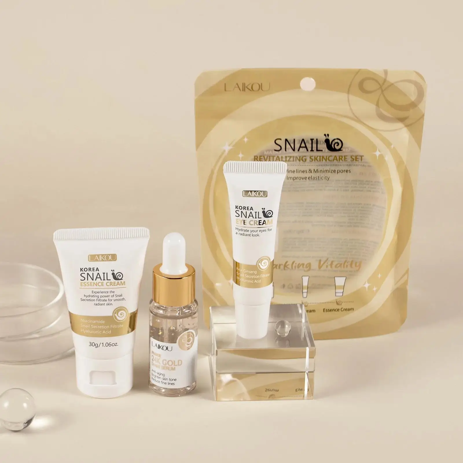 Luxury Skincare Sets - 24 Ayar Altın Salyangoz Onarıcı Serum