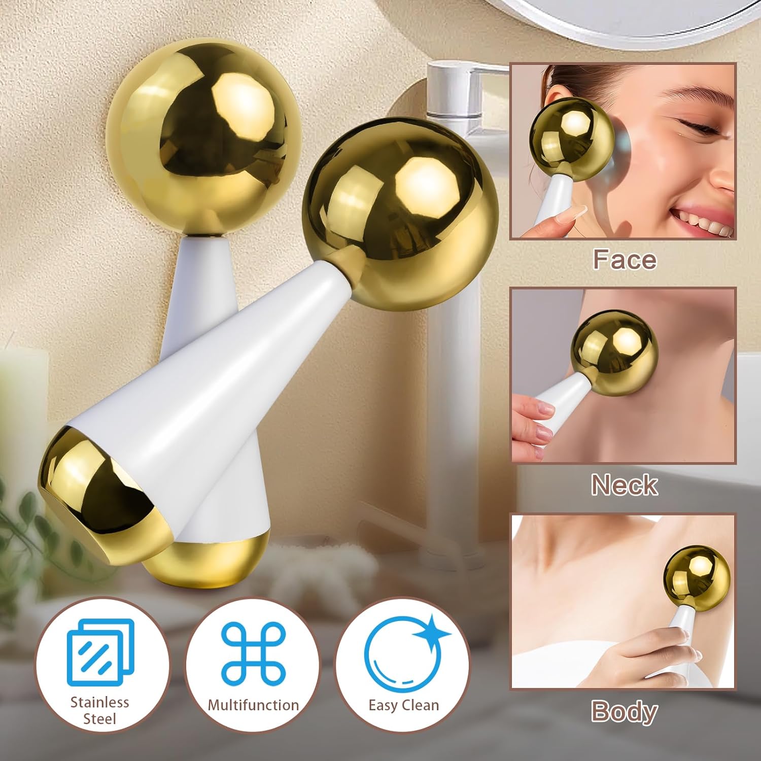 Yüz Gözler için Buz Küre Çelik - Luxury Skincare Tools incelemesi ve fiyatı