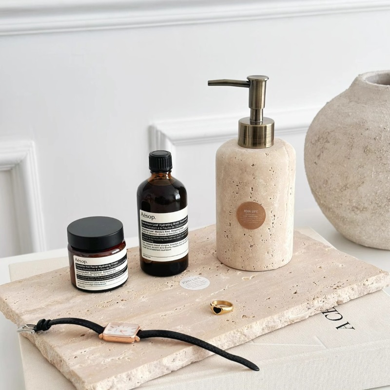 Doğal Taş Losyon Dispenseri, D - Luxury Skincare Jars incelemesi ve fiyatı